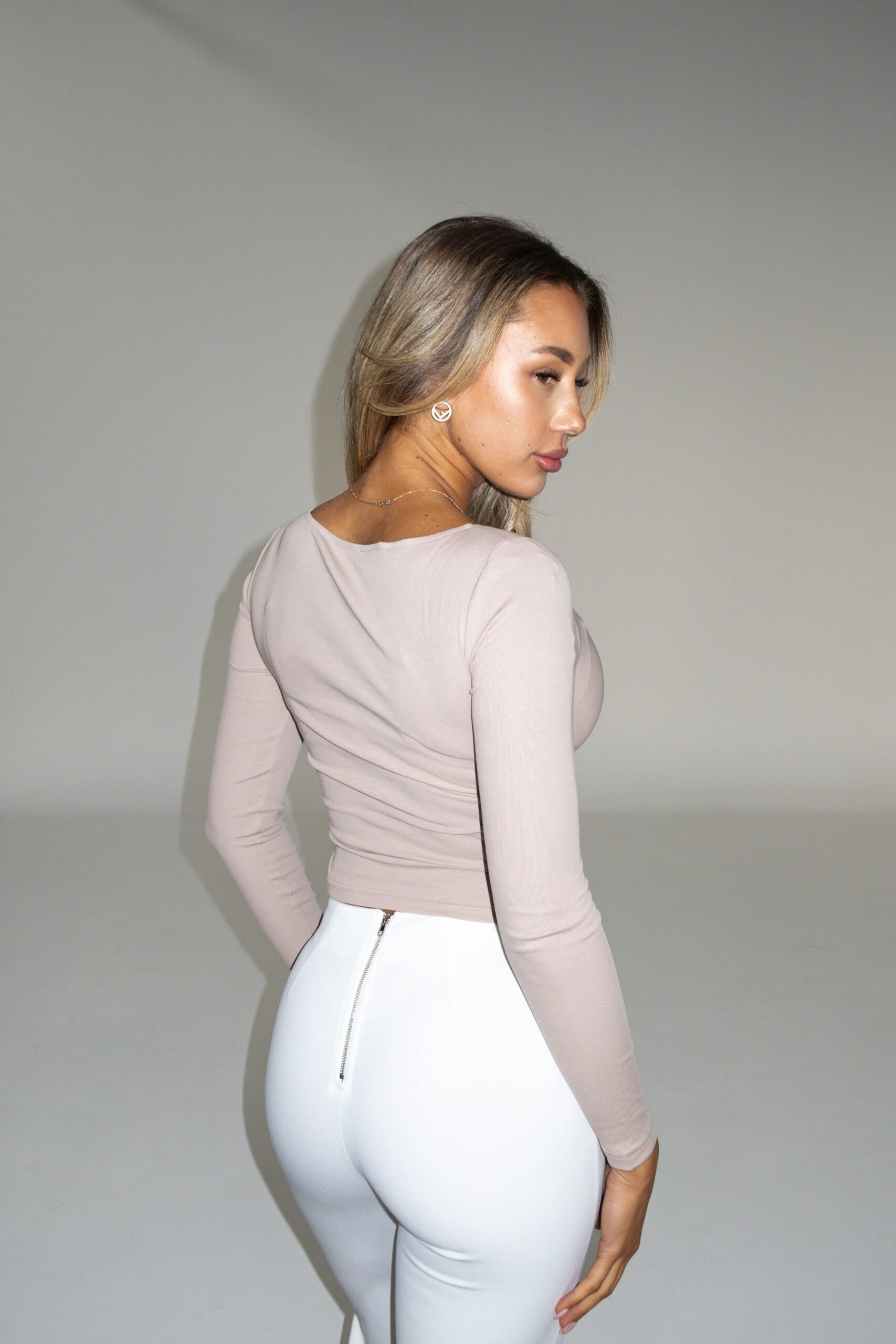 Elegant Asymmetrical Long Sleeve Top - Image 4